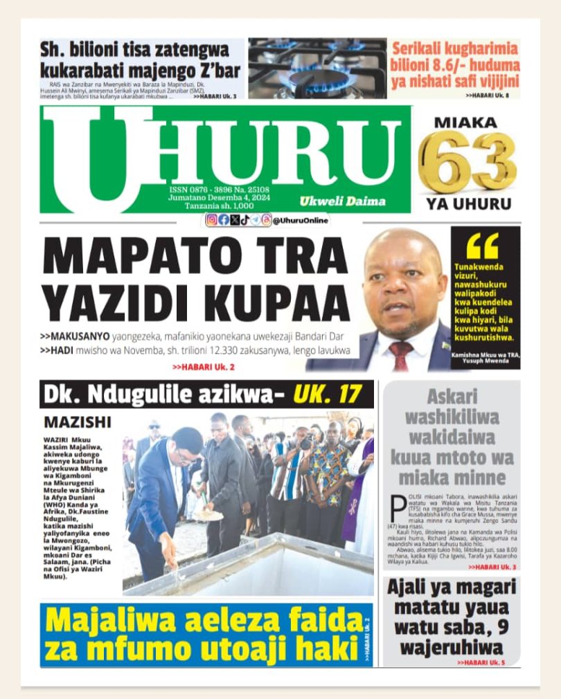 HABARI MOTO MOTO KATIKA MAGAZETI YA LEO DISEMBA 4,2024