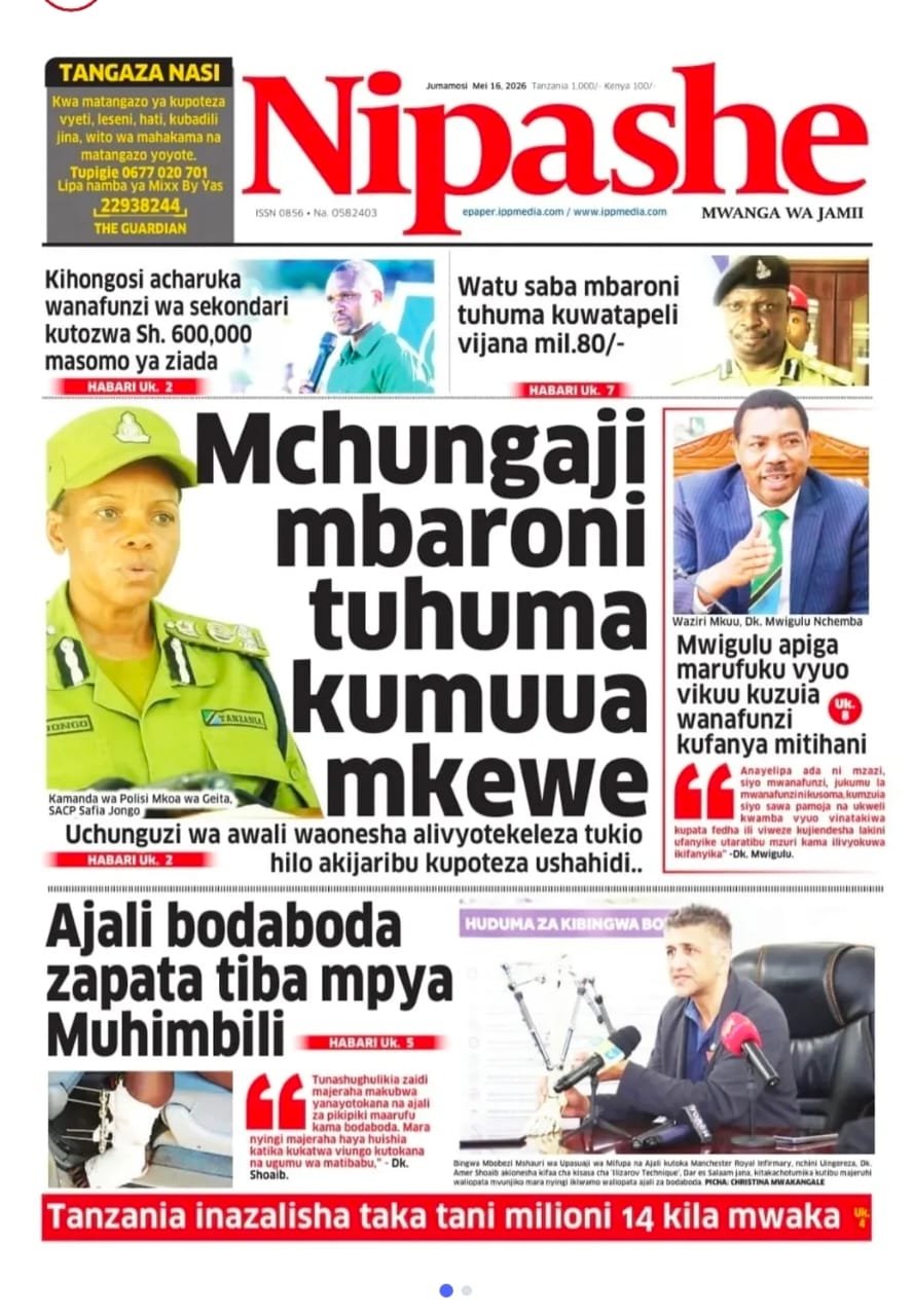 PATA HABARI MOTO MOTO KATIKA MAGAZETI YA LEO JUMAMOSI MEI 16,2026