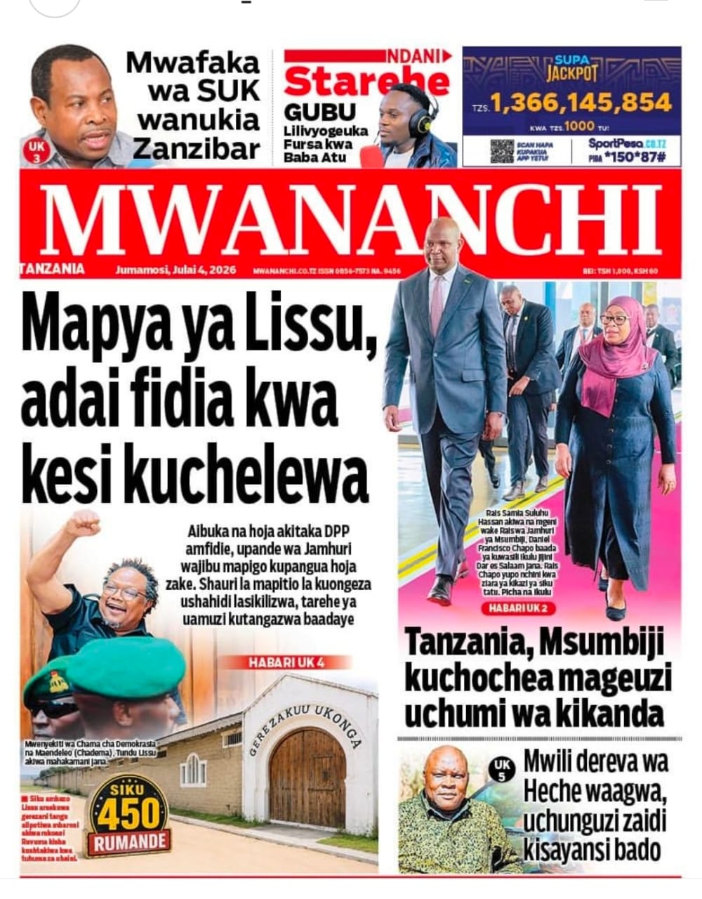 PATA HABARI MOTO MOTO KATIKA MAGAZETI YA LEO JUMAMOSI JULAI 4,2026