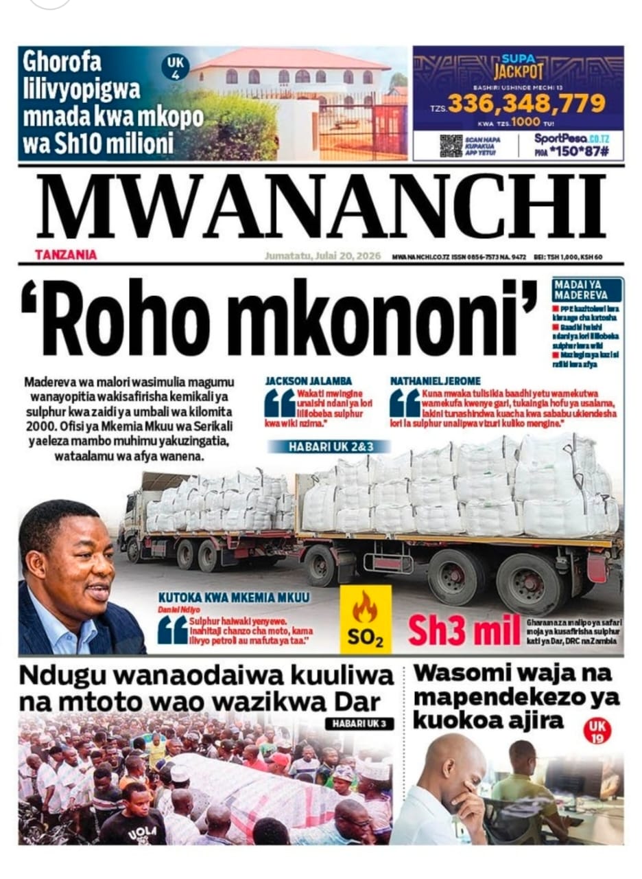 PATA HABARI MOTO MOTO KATIKA MAGAZETI YA LEO JUMATATU JULAI 20,2026